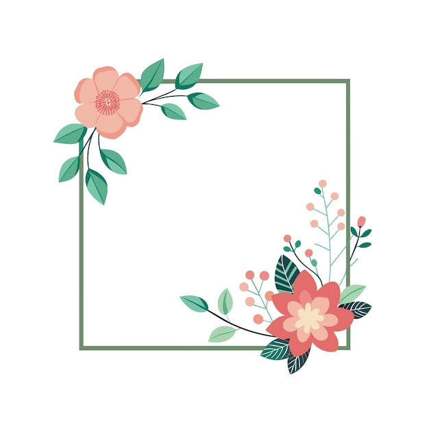 Cuadro con ilustración vectorial de flores