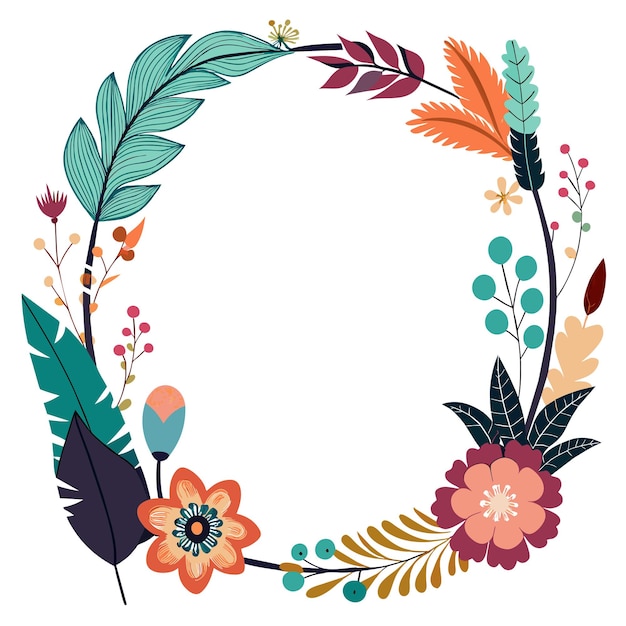 Cuadro con ilustración vectorial de flores