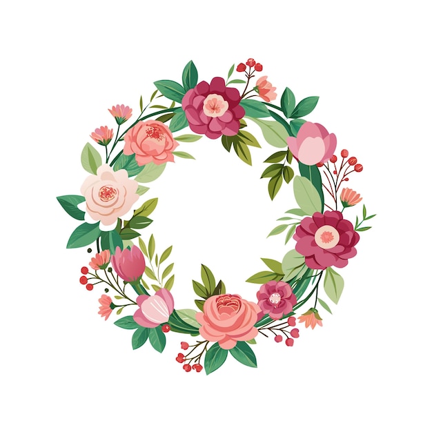 Cuadro con ilustración vectorial de flores
