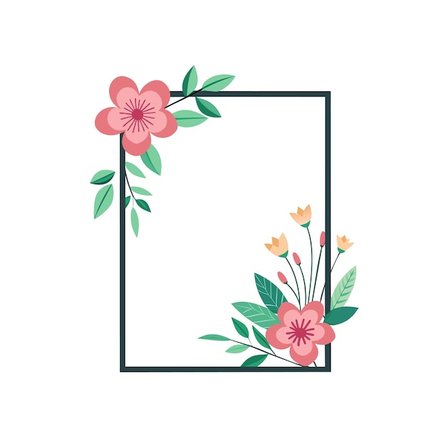 Cuadro con ilustración vectorial de flores