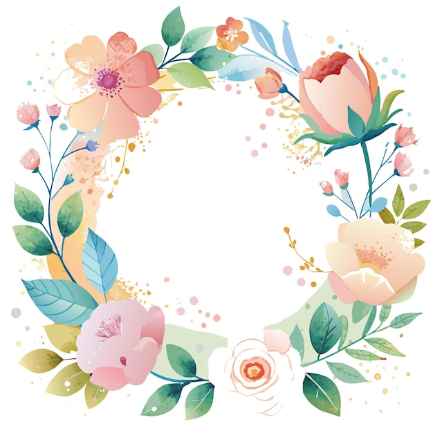 Cuadro con ilustración vectorial de flores