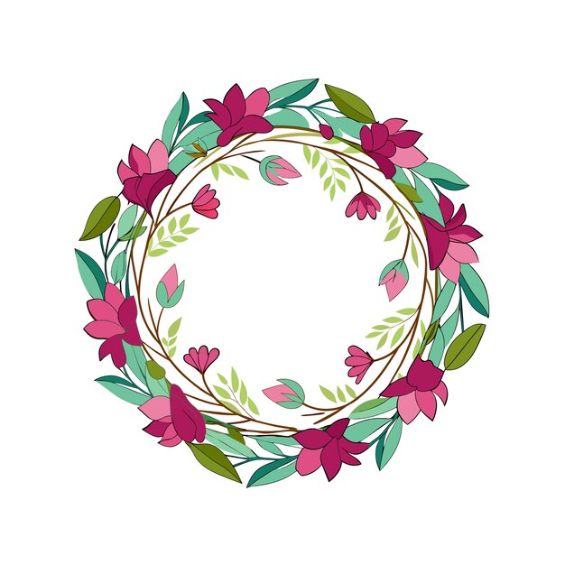 Cuadro con ilustración vectorial de flores
