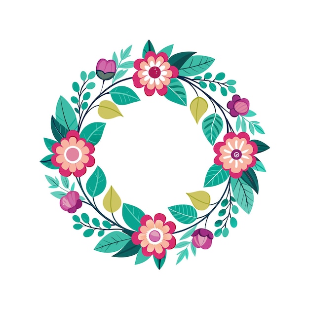 Cuadro con ilustración vectorial de flores
