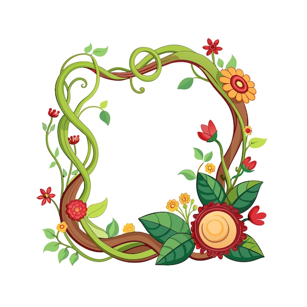 Cuadro con ilustración vectorial de flores