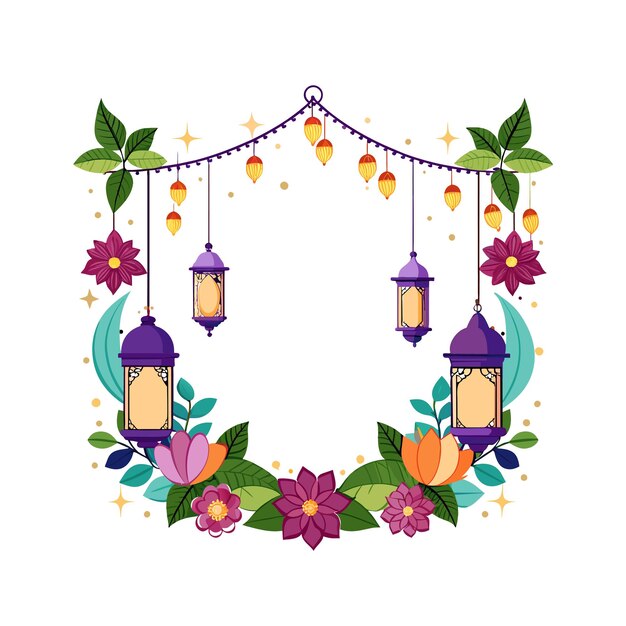 Cuadro con ilustración vectorial de flores
