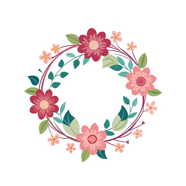 Cuadro con ilustración vectorial de flores