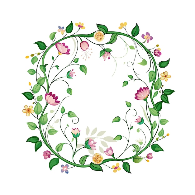 Cuadro con ilustración vectorial de flores