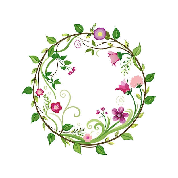 Cuadro con ilustración vectorial de flores