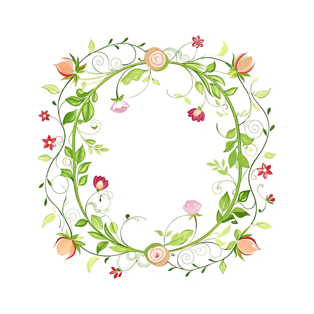 Cuadro con ilustración vectorial de flores