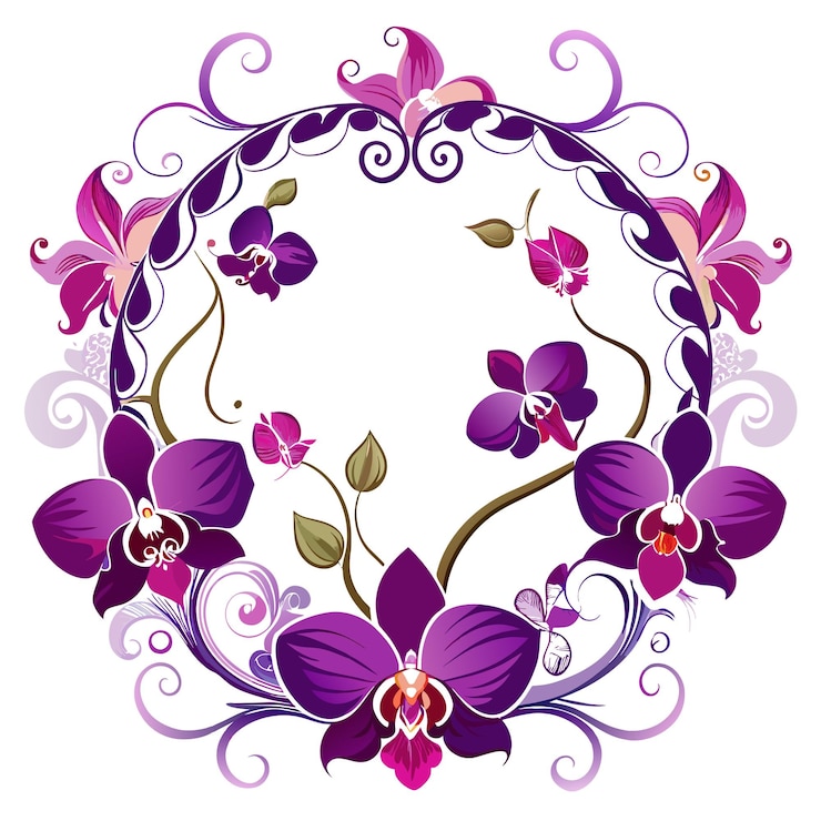 Vector cuadro con ilustración vectorial de flores