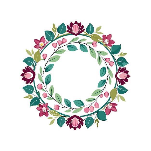Cuadro con ilustración vectorial de flores