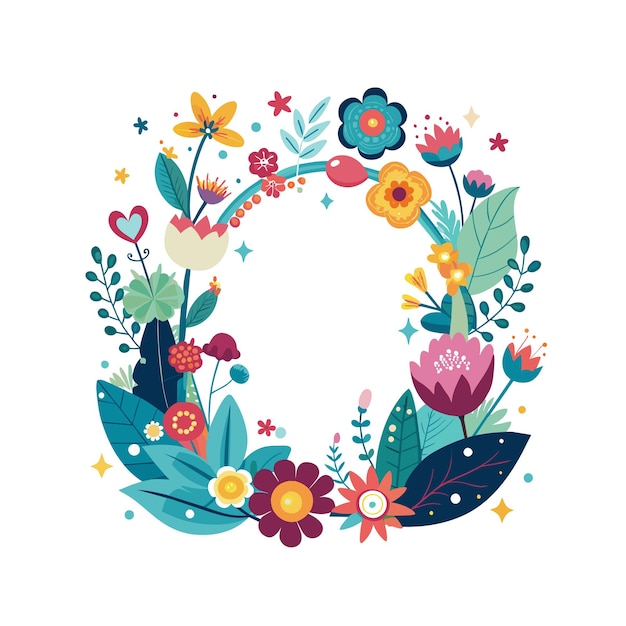 Cuadro con ilustración vectorial de flores
