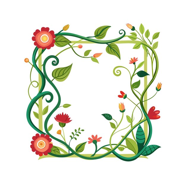 Cuadro con ilustración vectorial de flores