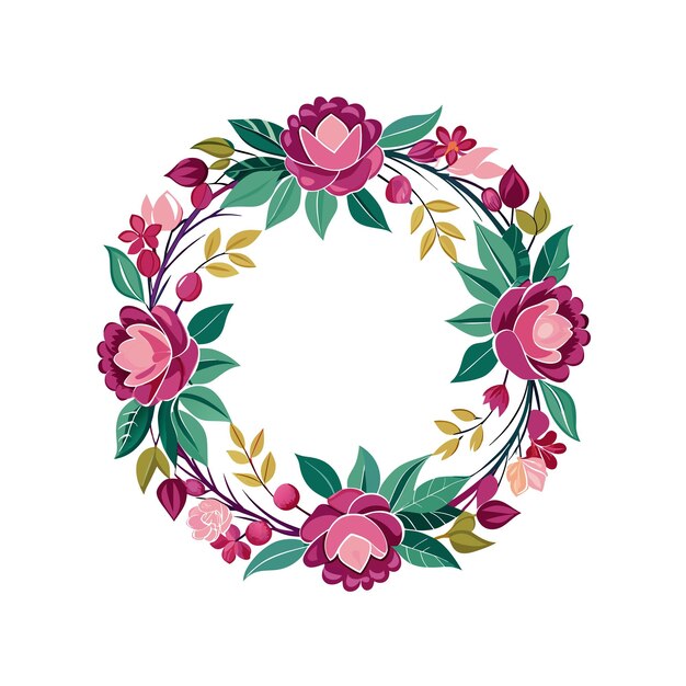 Cuadro con ilustración vectorial de flores