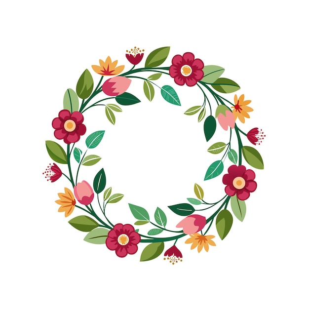 Cuadro con ilustración vectorial de flores