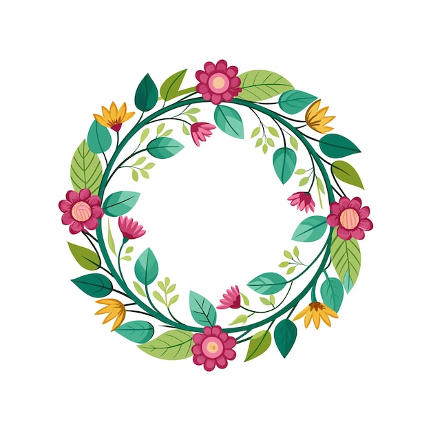 Cuadro con ilustración vectorial de flores