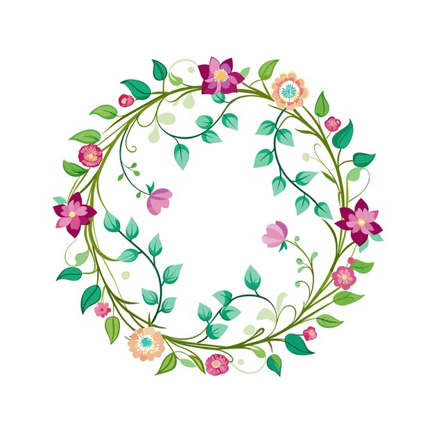 Cuadro con ilustración vectorial de flores
