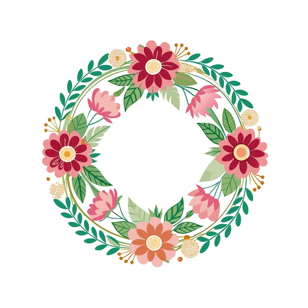 Cuadro con ilustración vectorial de flores