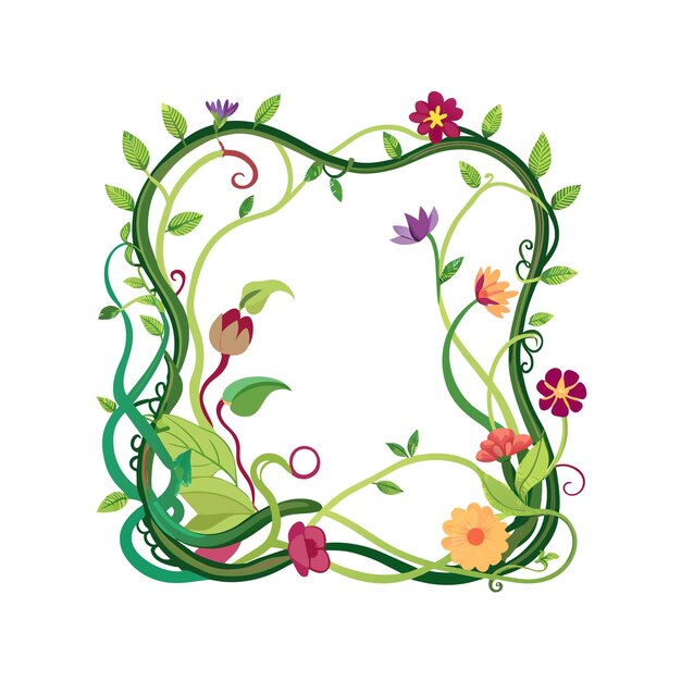 Cuadro con ilustración vectorial de flores