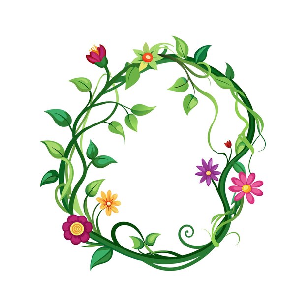Cuadro con ilustración vectorial de flores
