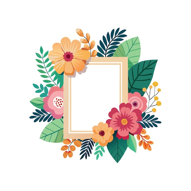 Cuadro con ilustración vectorial de flores