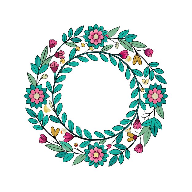 Cuadro con ilustración vectorial de flores