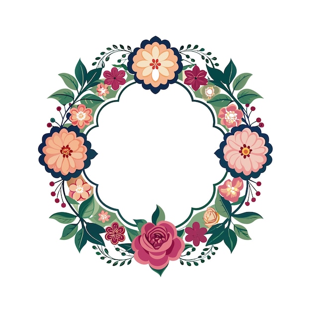 Cuadro con ilustración vectorial de flores