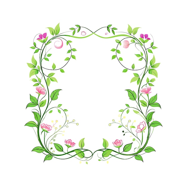 Cuadro con ilustración vectorial de flores