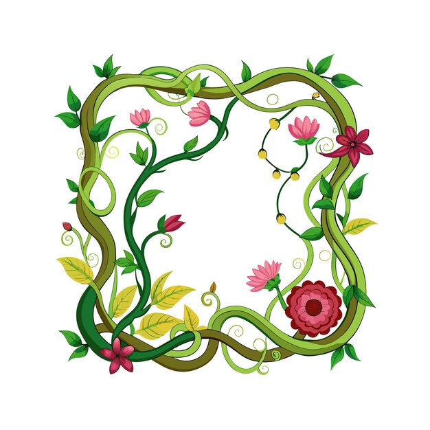 Cuadro con ilustración vectorial de flores