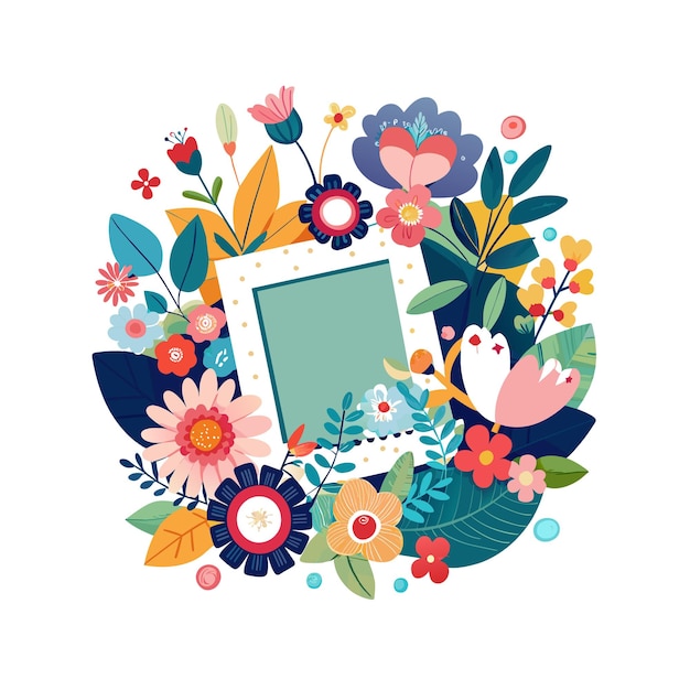Cuadro con ilustración vectorial de flores