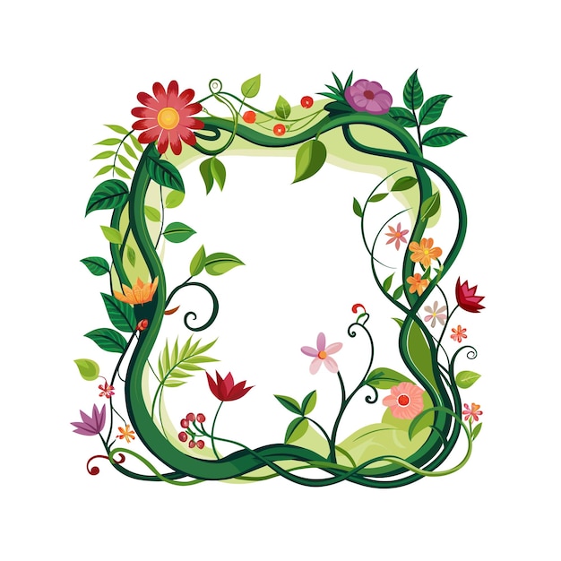 Cuadro con ilustración vectorial de flores