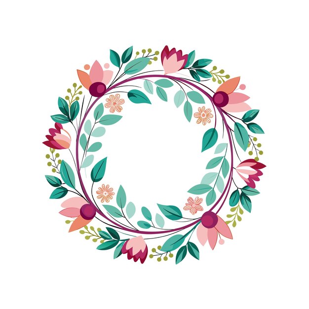 Cuadro con ilustración vectorial de flores
