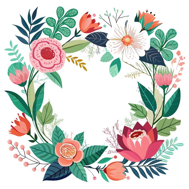 Cuadro con ilustración vectorial de flores