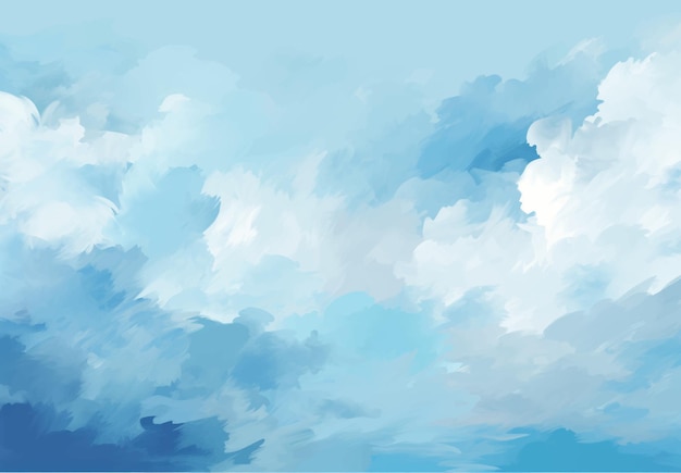 un cuadro de nubes con fondo azul