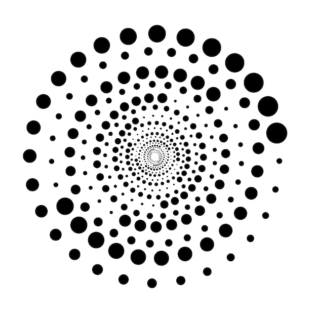 Cuadro de puntos redondos Los puntos redondeados están resaltados sobre un fondo blanco