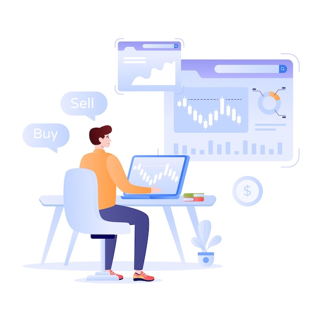 Cuadro de seguimiento de personas y gráfico de ilustración plana de análisis de datos