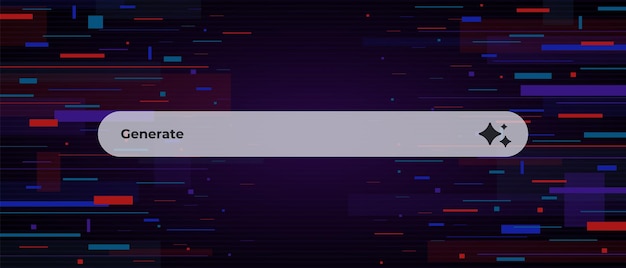 Cuadro de texto con botón de generación con líneas y rectángulos de colores
