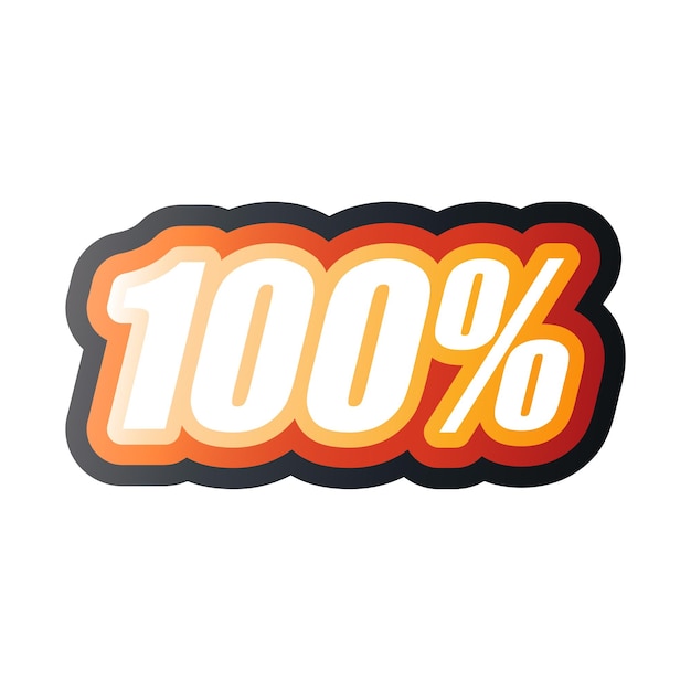 Cuadro de texto de color de 100 porcentajes con contorno y degradado Ilustración de vector aislado