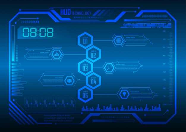 cuadro de texto, HUD internet de las cosas, tecnología cibernética, seguridad de candado cerrado,