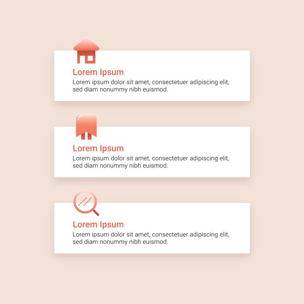 Cuadro de texto del sitio web Minimalis con vector de plantilla de iconos