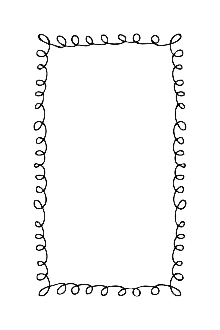 Vector cuadro vacío rectangular vertical dibujado a mano ilustración vectorial de garabateo simple para decoración y diseño