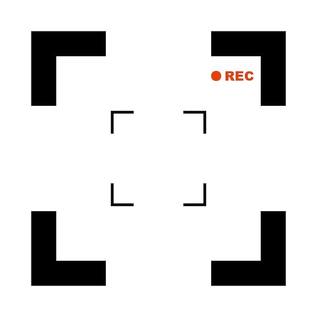 Cuadro del visor cámara de visualización digital cuadro vectorial fotogramas en modo de grabación rec