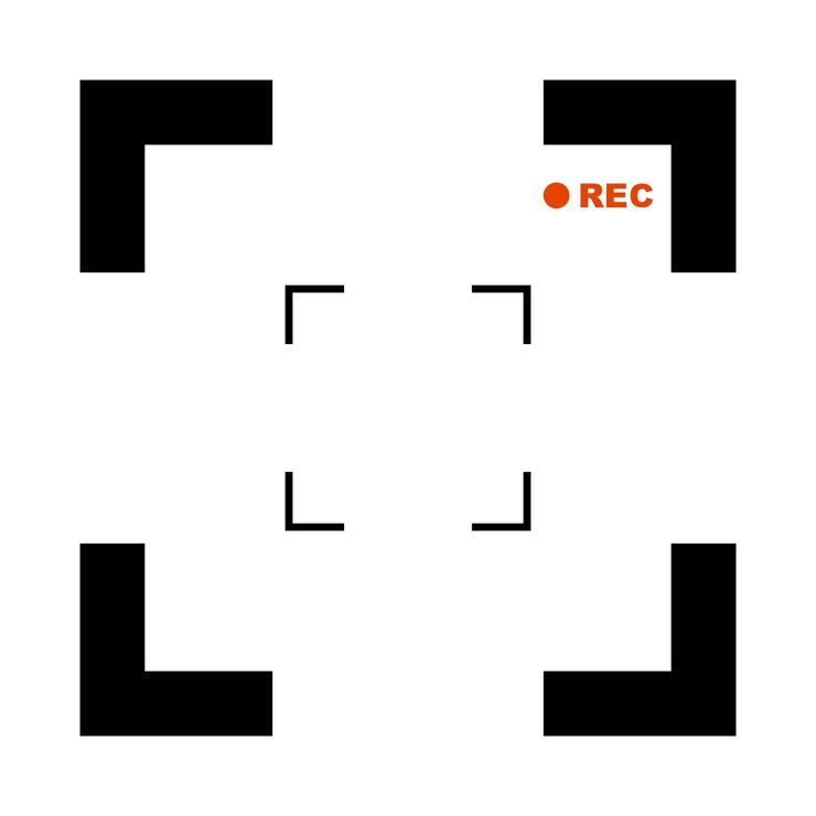 Vector cuadro del visor cámara de visualización digital cuadro vectorial fotogramas en modo de grabación rec