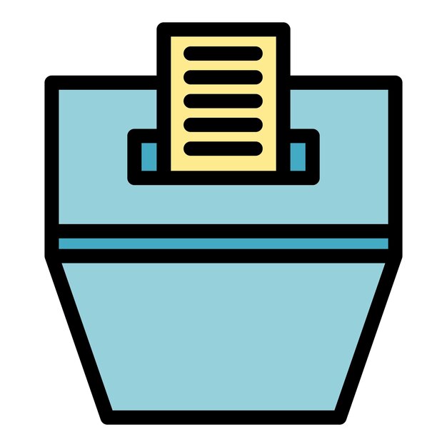 Cuadro de votación icono contorno vector Encuesta de votación Elección voto color plano