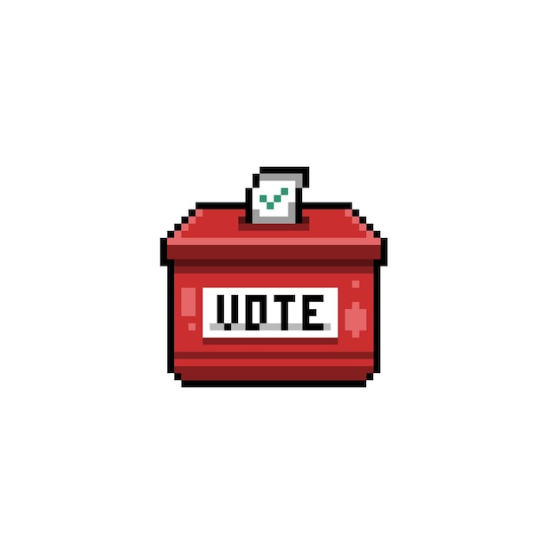 cuadro de votación rojo en estilo pixel art
