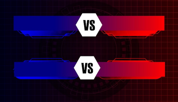 cuadros de llamada Hud rojos y azules VS diseño de información de visualización elemento de marco de información digital para texto