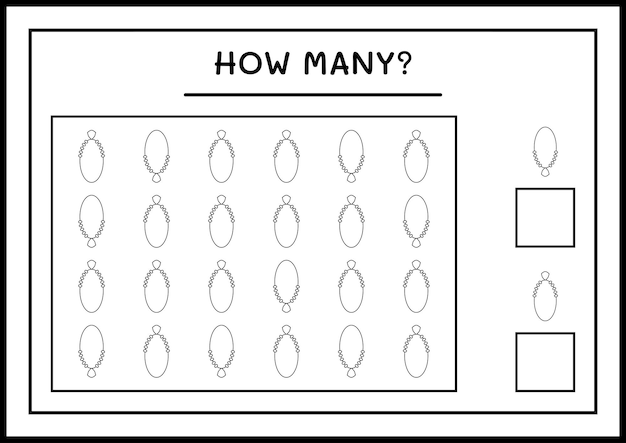 Cuantas colgante, juego para niños. ilustración vectorial, hoja de trabajo imprimible