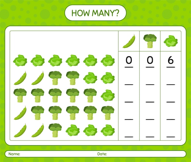 ¿cuántos juegos de contar con verduras?