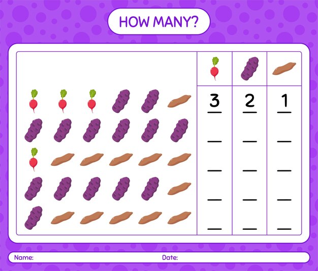 ¿Cuántos juegos de contar con verduras?
