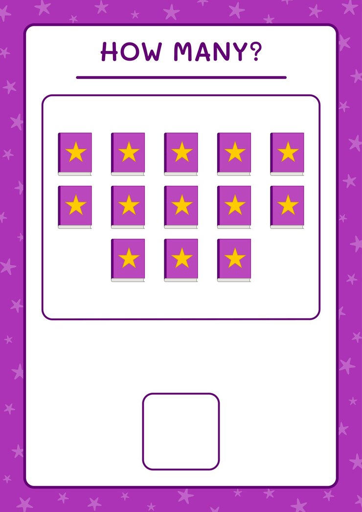 Vector cuantos libro, juego para niños. ilustración vectorial, hoja de trabajo imprimible